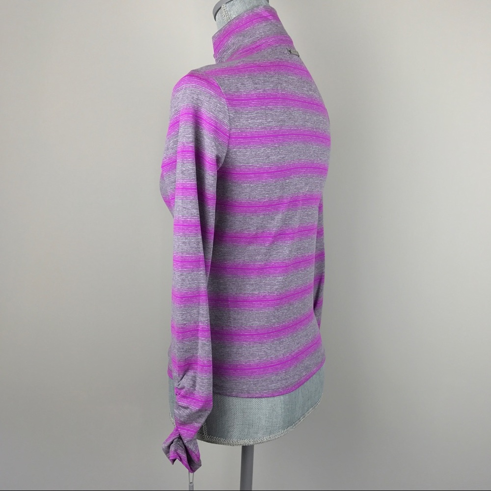 {Calvin Klein} Performance Stripe Ruched Jacket - Picture 7 of 8